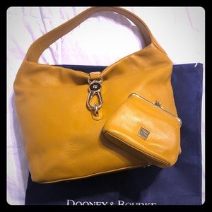 Dooney & Bourke Pebble Leather Logo Lock Hobo